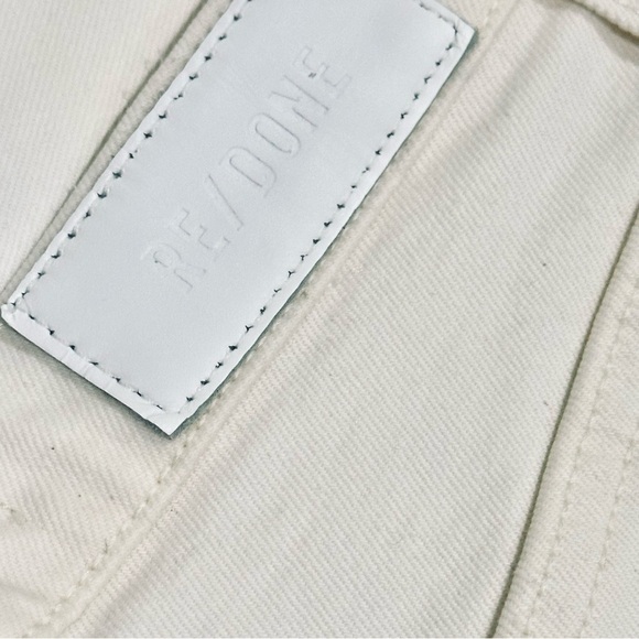 👖👠 RE/DONE High Rise 70s Stove Pipe Stretch Jeans | Vintage White Preppy | Sz 24 - Picture 7 of 8